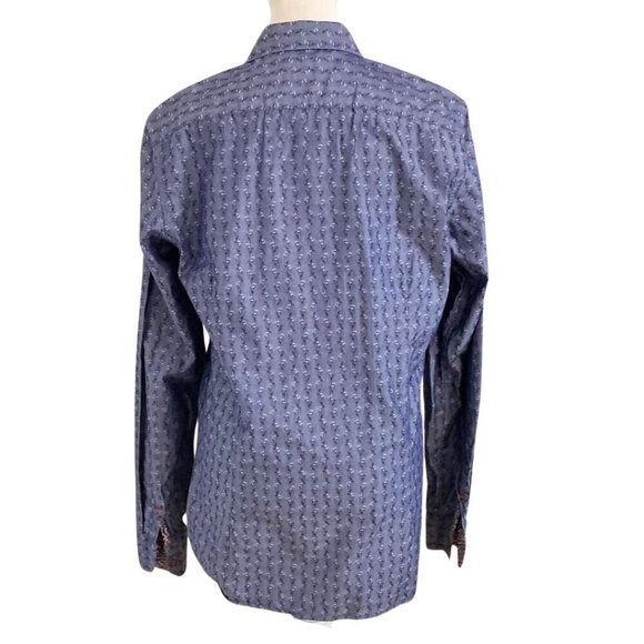 TED BAKER MEN'S BRILLAN SHIRT IN DENIM BLUE FLORAL PRINT - M (3) - Picture 3 of 9
